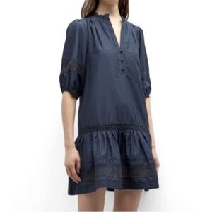 Marie Oliver Ruby Dress Silk & Cotton Embroidered Dress • Black